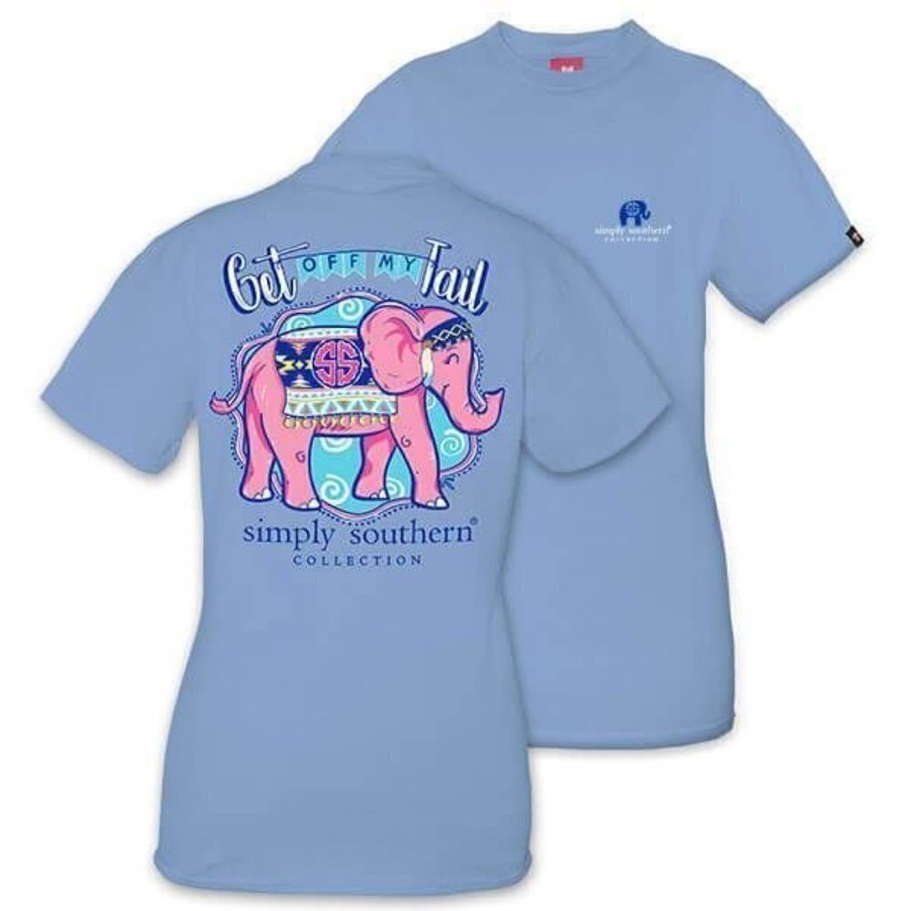 SIMPLY SOUTHERN TEE GET OFF MY TAIL ELELPHANT  S